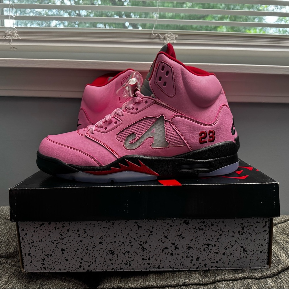 Awake NY Jordan Pink and Gray High-Top Sneakers Size 10.5